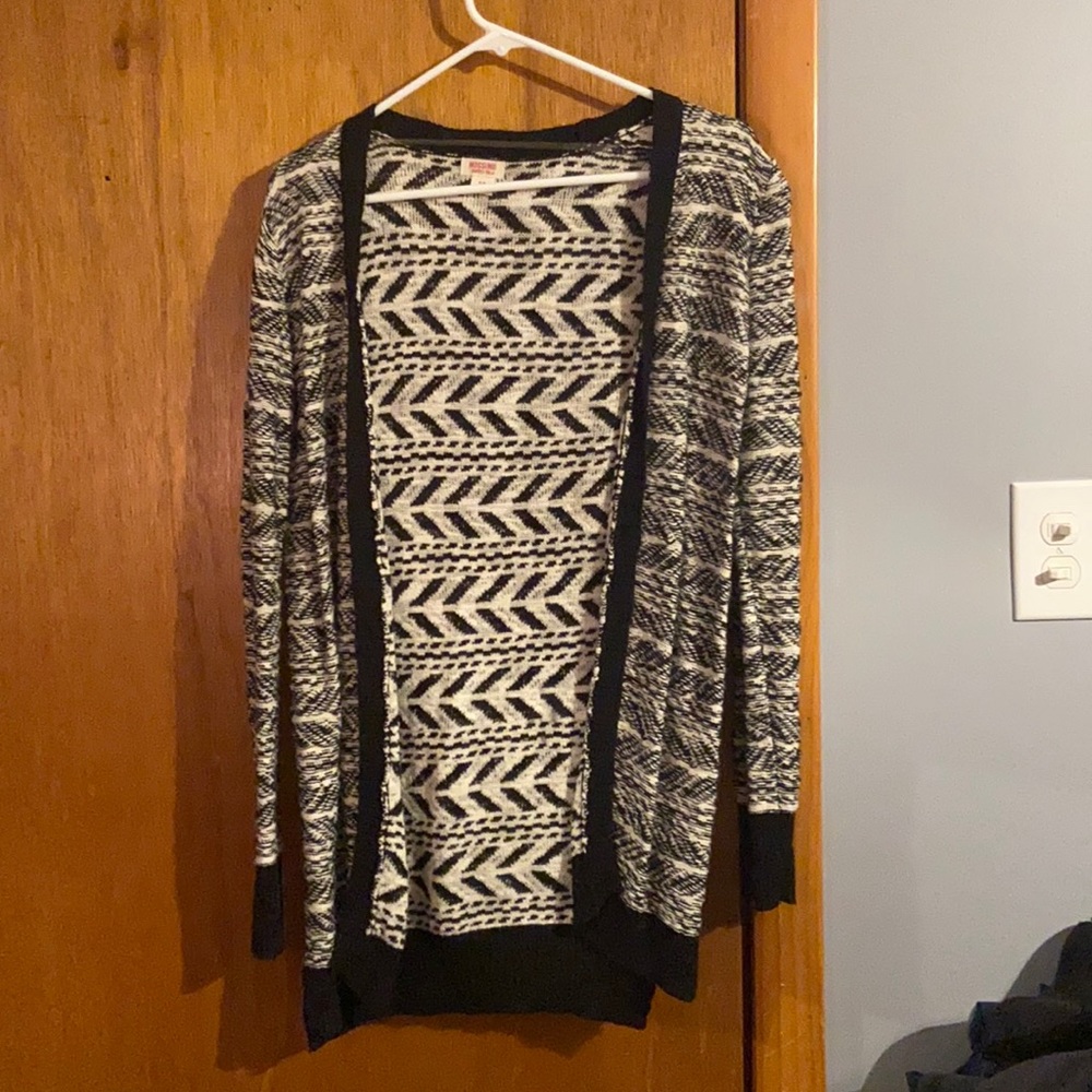 black and white cardigan